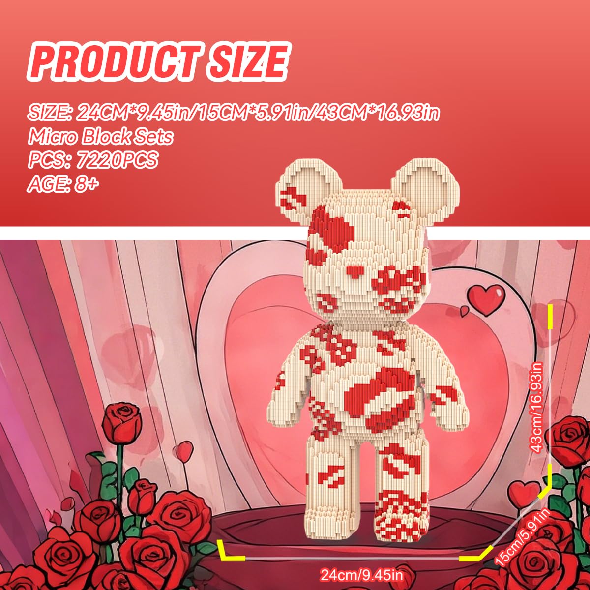 Amazon.com: DAHONPA Animal Kiss Love Bear Micro Building Blocks