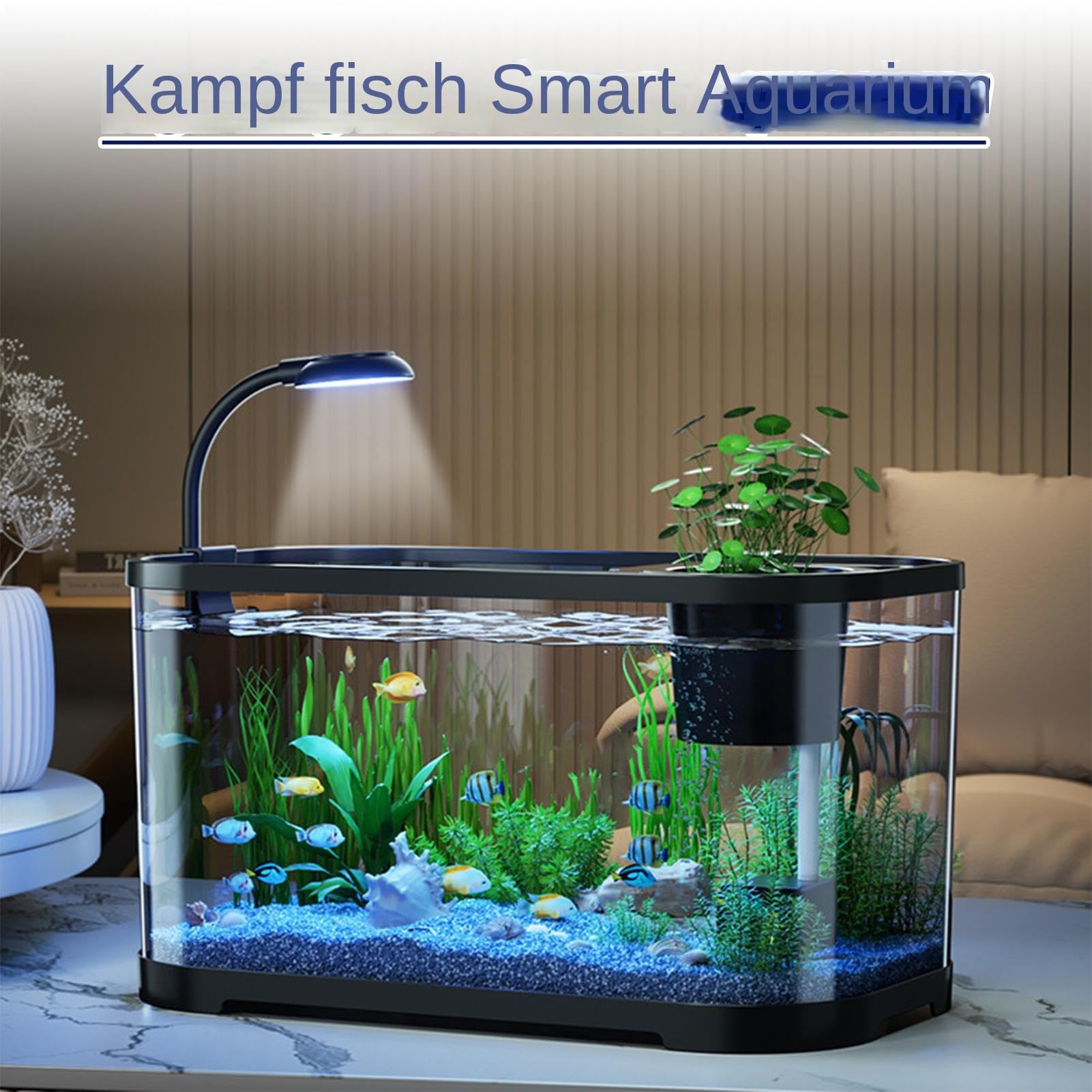 Kit de Acuario pequeño Pecera Silenciosa con Filtrante | Pecera para peces Betta apta para principiantes Transparente Decorativo Para Galápagos, Tortugas, Ranas, Animales Acuáticos,