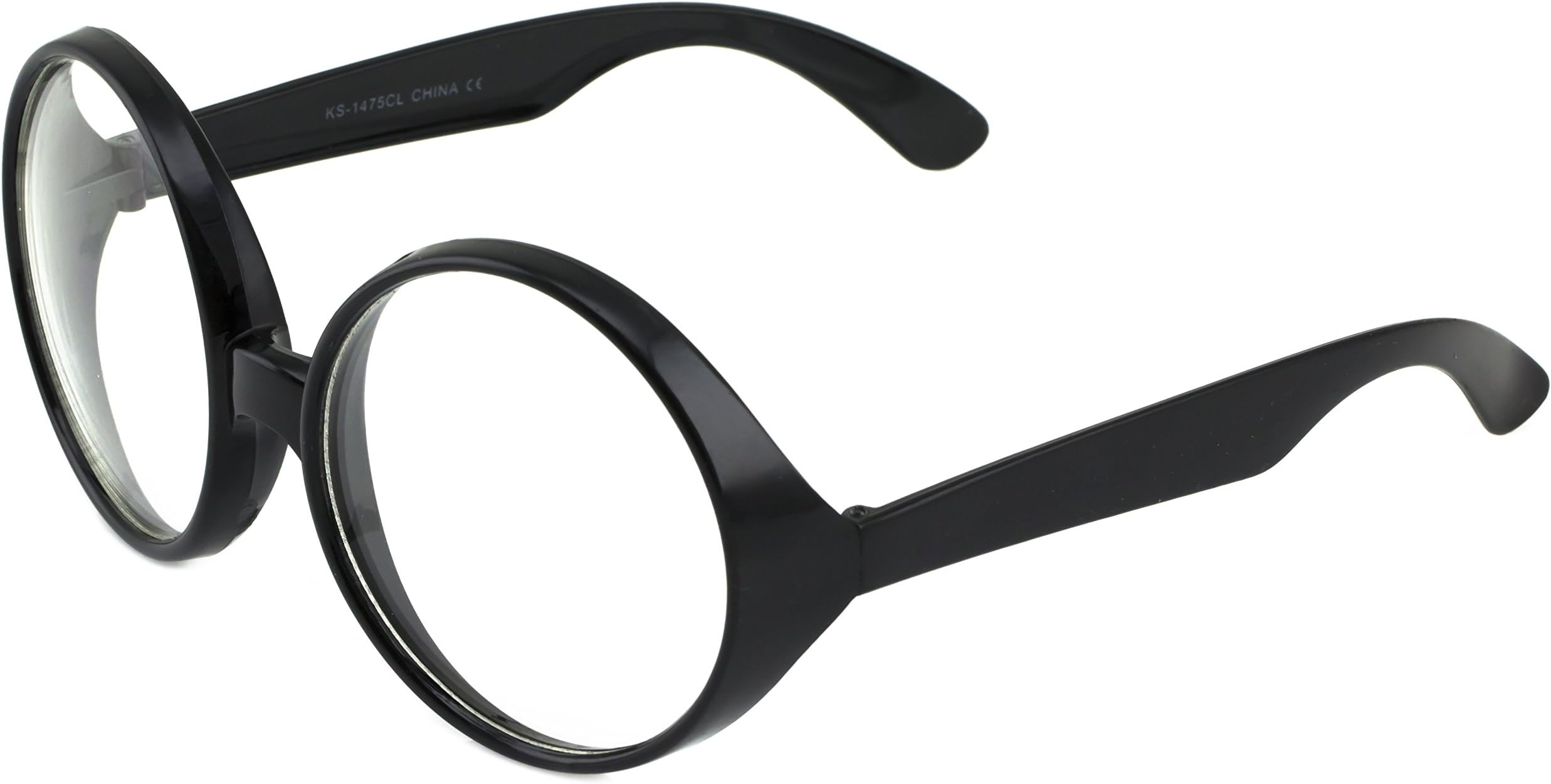 Super Large XXL Oversized Thick Frame Circle Round Clear Lens Glasses