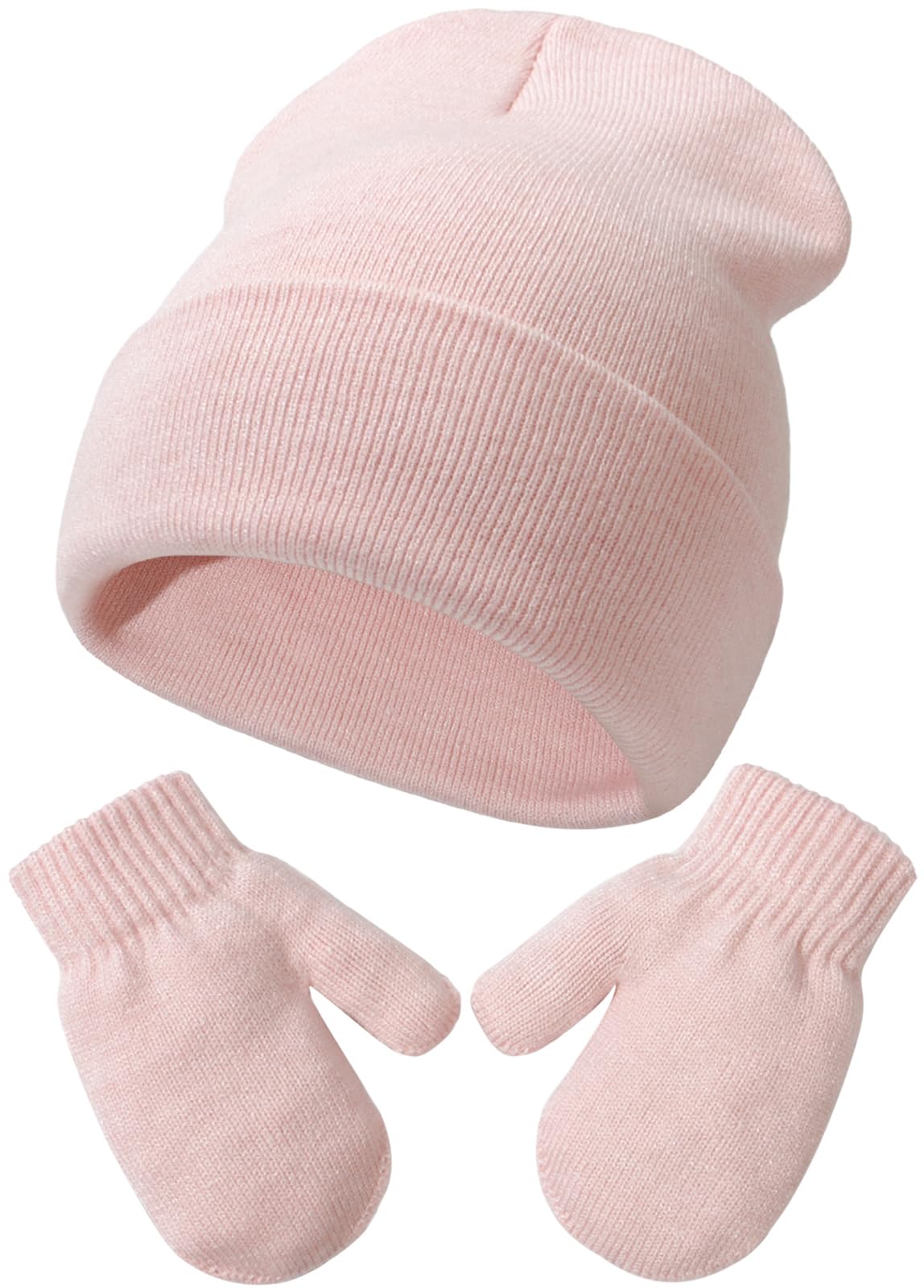 Malaxlx Baby Kinder Mütze Handschuhe Set – Neugeborenes und Kleinkind Winter Warm gestrickte Mütze Handschuhe Set für 3 Monate - 6 Jahre Mädchen Jungen