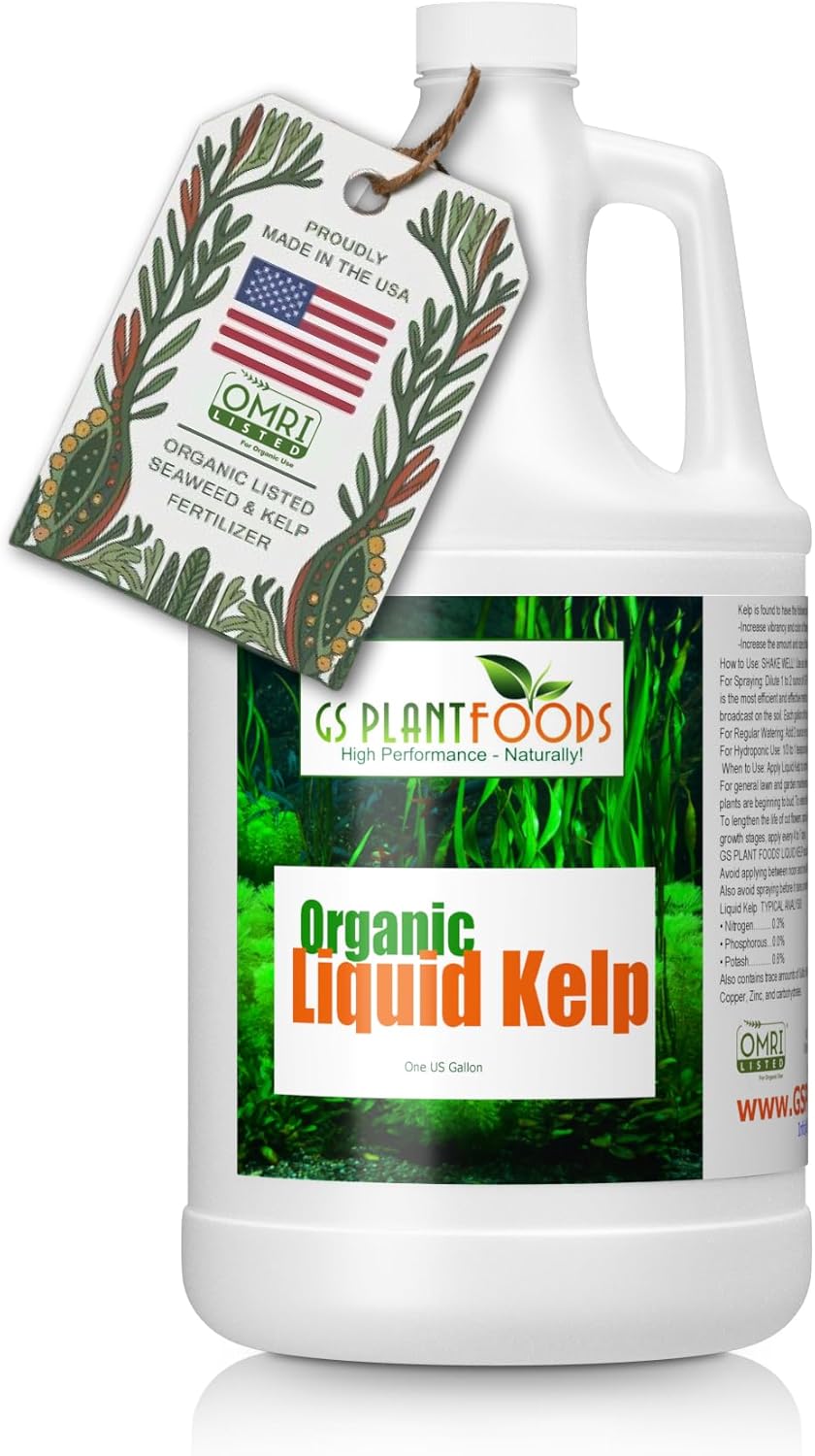 Liquid Kelp Organic Seaweed Extract Fertilizer OMRI Listed 1 Gallon Concentrate