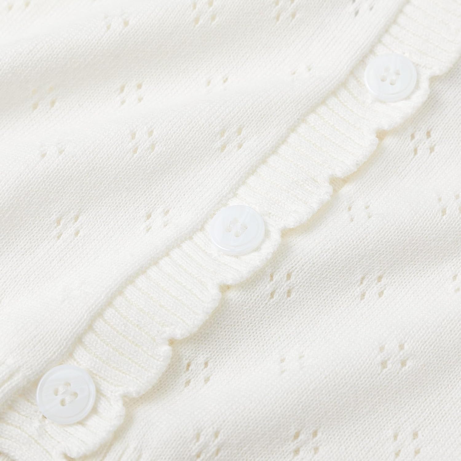 Simplee kids Baby Girl Knit Cardigan Sweater Cream Cotton Autumn Coat - Image 5