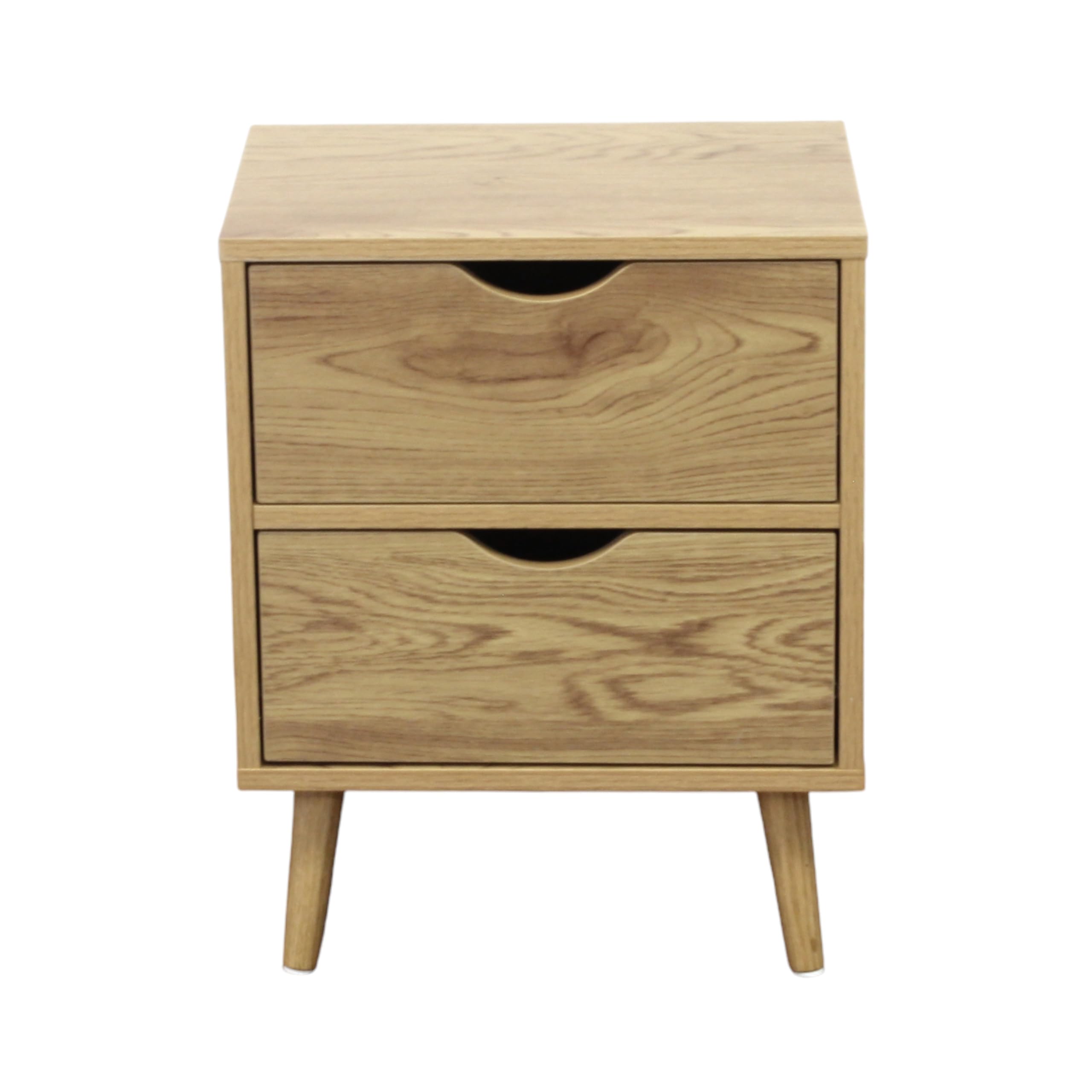 Comodino in legno naturale 2 cassetti stile scandinavo - ULANLEN Naturale