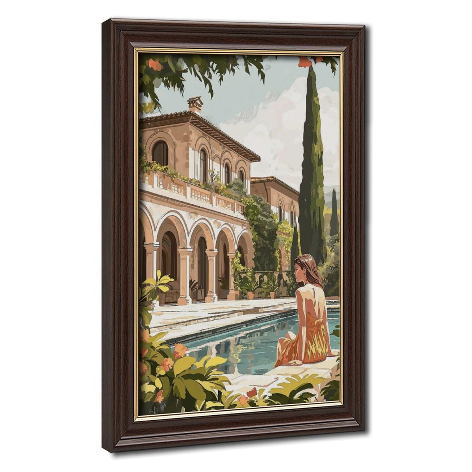 Bareronor Tuscany Villa Canvas Poster Bedroom Decor Landscape Office Room Decor Gift 20" L X 30" W
