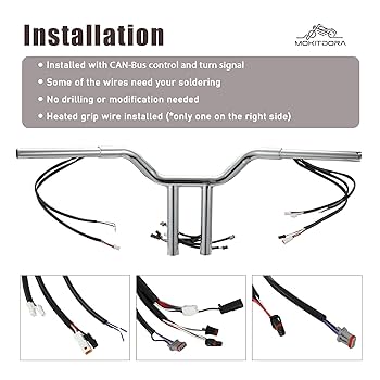 Amazon.com: MoKitDora Softail Pre-wired Handlebar 14