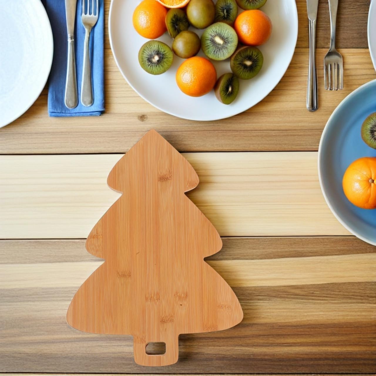 Amosfun Christmas Tree Cutting Board Serving Tray For Meat Vegetables And Fruits Christmas Charcuterie Platter Cheese Board 14. 9 Inch