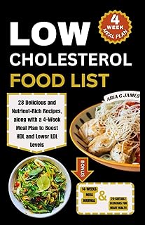 LOW CHOLESTEROL FOOD LIST: 28 Delicious and Nutrient-Rich Recipes, along with a 4-Week Meal Plan to Boost HDL and Lower LDL Levels (GUIDE TO A LIST OF HEALTHY FOODS)