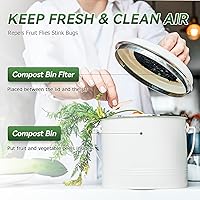 Vista 3 de Filtro de contenedor de compost, filtros de carbón de 6.7 pulgadas para cubeta de abono de cocina, filtro de compostaje para encimera del hogar