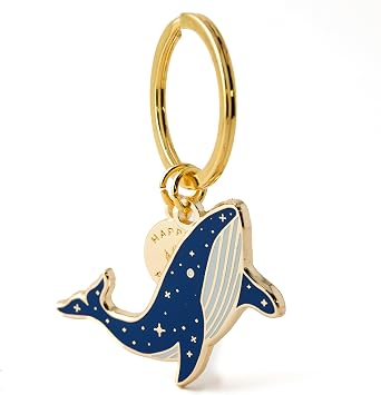 Celestial Whale Keychain Charm, Sea Animals, Beach Keychain, Marine Ocean & Sea Beach Gifts, Bag Purse Charm