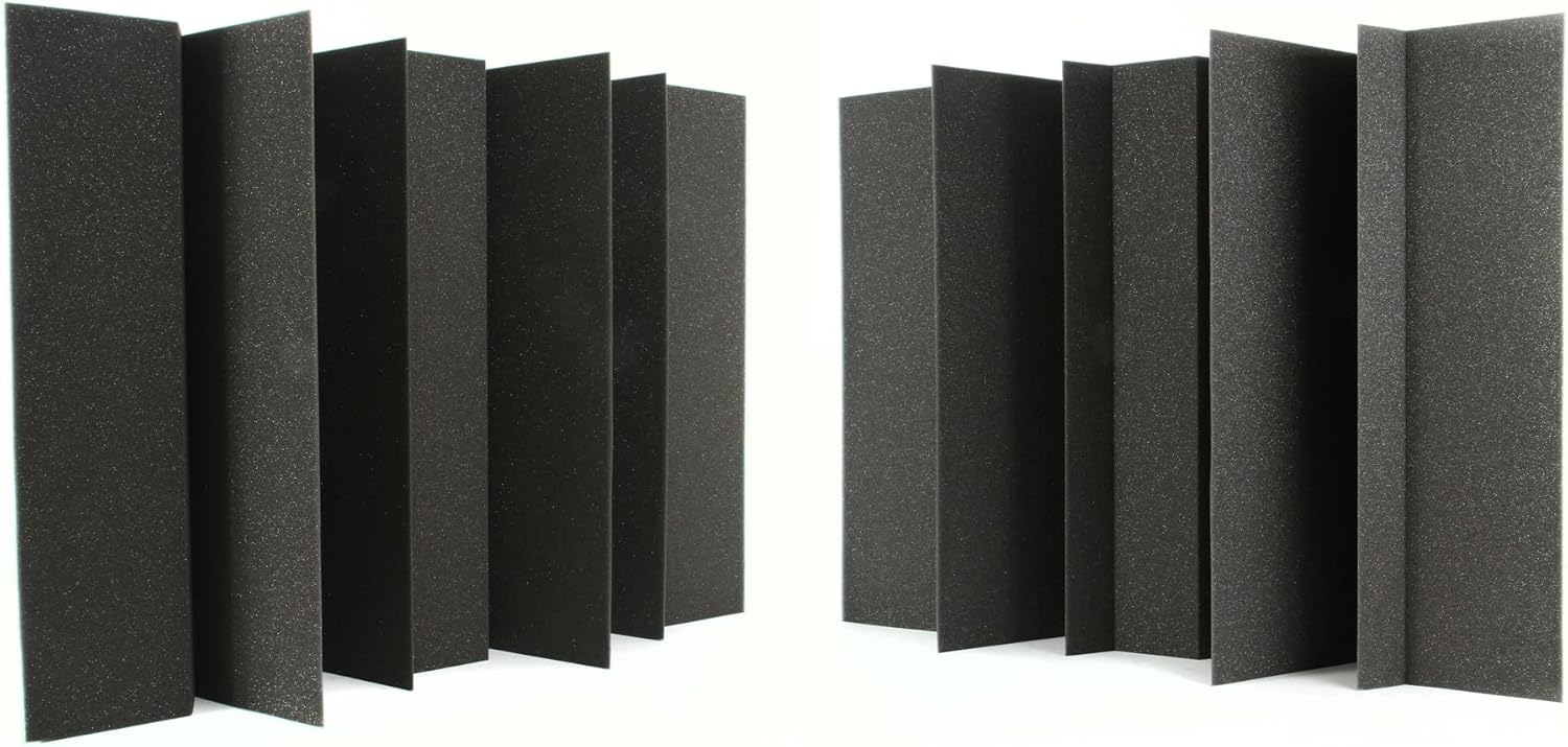 Auralex Acoustics MEGALENCHA Bass Traps Triangular Traps, 24" x 24" x 24", Charcoal (Pack of 2)