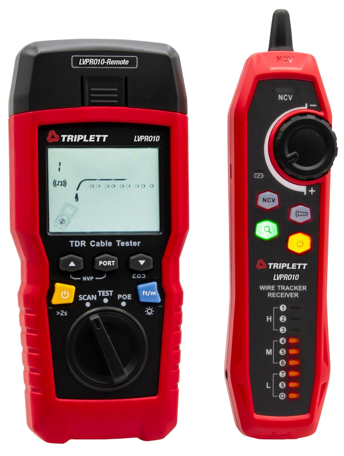 Triplett LVPRO10 TDR/Cable Tester - Test and Trace Both Twisted Pair (CAT5E/6/6A/8) and Coax Cables
