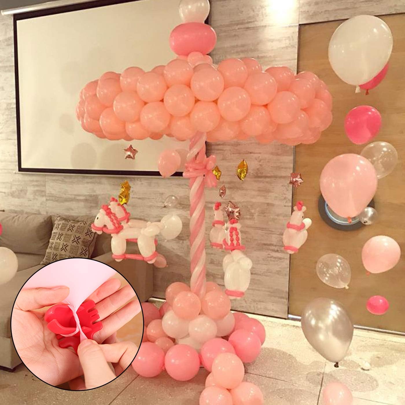 3 Pcs Balloons Knot Tying Tool Helium Balloons Blower Balloons