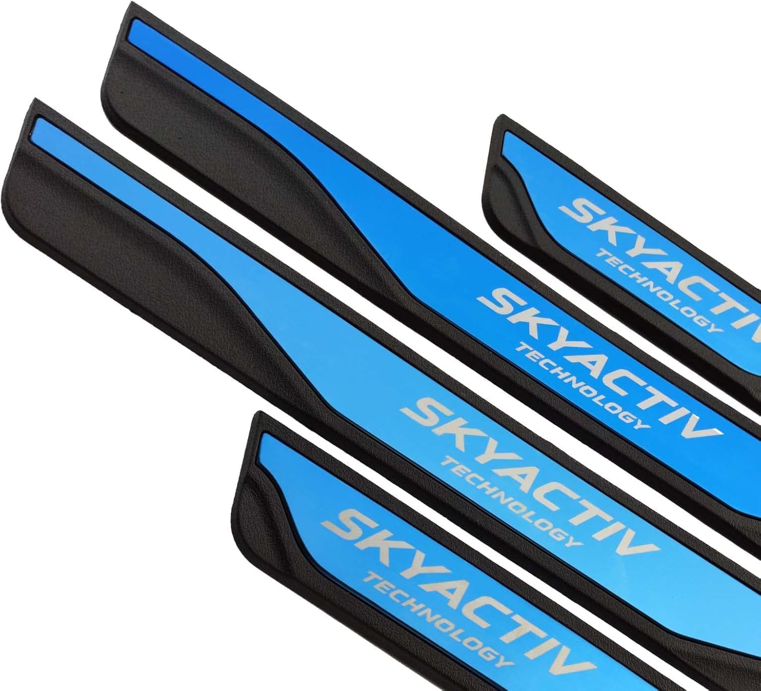 Car Door Sill Scuff Protector, for Mazda 3 2015-2025 Accessories Parts, Door Entry Guard Plate Trim Cover, Auto Interior Accessory Kick Panels 4pcs Set (Blue)