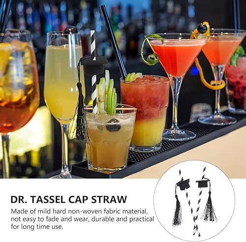 Miniatura 6 de 12 popotes de papel de graduación para batidos de jugos, suministros para fiestas de graduación 2023