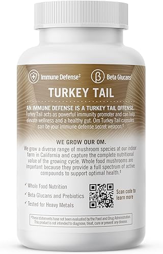 Miniatura 8 de Om Mushroom Superfood Suplemento superalimenticio de cápsulas de hongos de cola de pavo, 90 unidades, 30 días, apoyo inmunológico, polisacáridos,