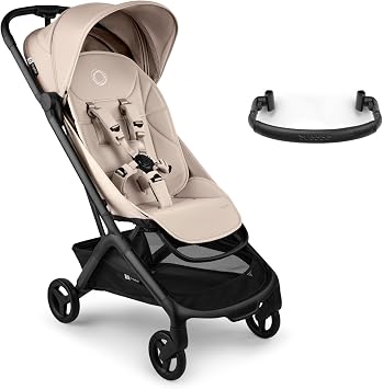 Bugaboo Butterfly 2 Lightweight Travel Stroller Cabin Size - Set with Bumper Bar - One-Hand Fold Portable Pushchair, Baby Buggy with Reclining Seat, Storage Basket, Carry Strap   Desert Taupe