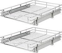 Vista 8 de DINDON Organizador de gabinete extraíble (17 pulgadas de ancho x 21 pulgadas de profundidad), estante deslizante de metal resistente, organizador