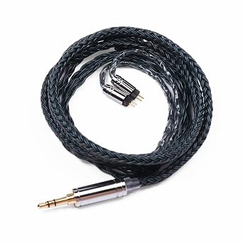 Tripowin Zonie IEM Cable, 3.5mm SPC in Ear Monitor Wire, 16 Core Silver Plated HiFi Wired Earphone Cord,1.25 Meter Monitor Earbud Cables for Audiophile 2Pin, Moss