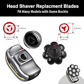 UPTARD Head Shaver Replacement Heads,Head Shaver Replacement Blades, Head Shavers for Bald Men,Head shavers for Men, Stainless Steel Rotary Blades for Electric Head Razor (black8)
