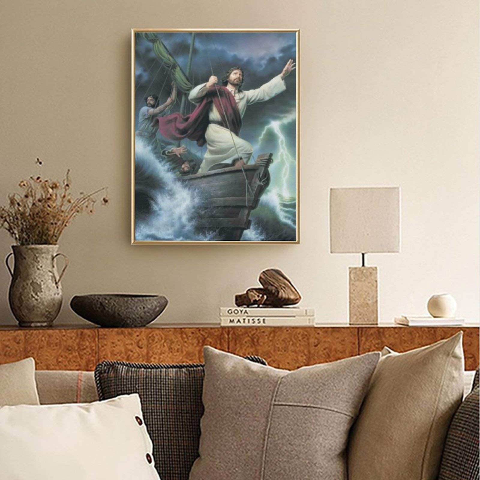 Poster Jésus Christ sur toile avec cadre 30 x 45 cm