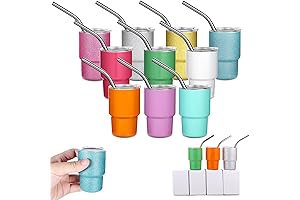 Mini Tumbler Shot Glass with Straw