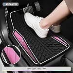PIC AUTO Tapis de voiture, en aluminium rose-mélangé avec des tapis de voiture à bandes irisés pleine circonférence, matelas en caoutchouc universel pour voitures, camions & VUS, tout temps, non glissant, tapis d'intérieur facile à nettoyer