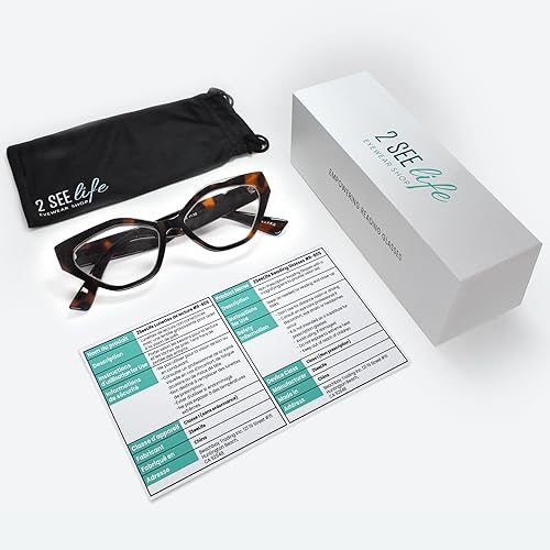 Miniatura 6 de Anteojos de lectura geométricos de ojo de gato de tortuga para mujer para lucir elegante, alta visión, cómodos lentes de lectura para mujer con