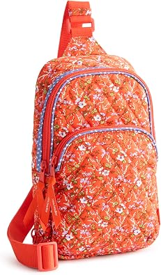 Vera Bradley Womens Premium Cotton Lorman Sling Backpack Crossbody Purse for Travel