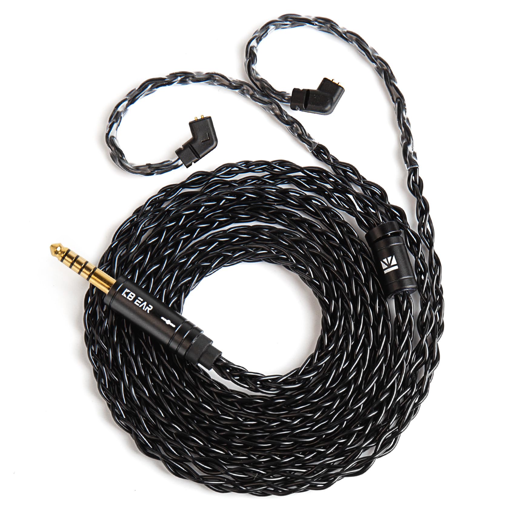 KBEAR ST12 - Cable IEM empotrado de 2 pines, cable de repuesto para monitor de oído, 8 núcleos 4N OFC, cable de extensión de auriculares chapado en plata para auriculares KZ ZS10 PRO/ZSN PRO X/CCA CRA