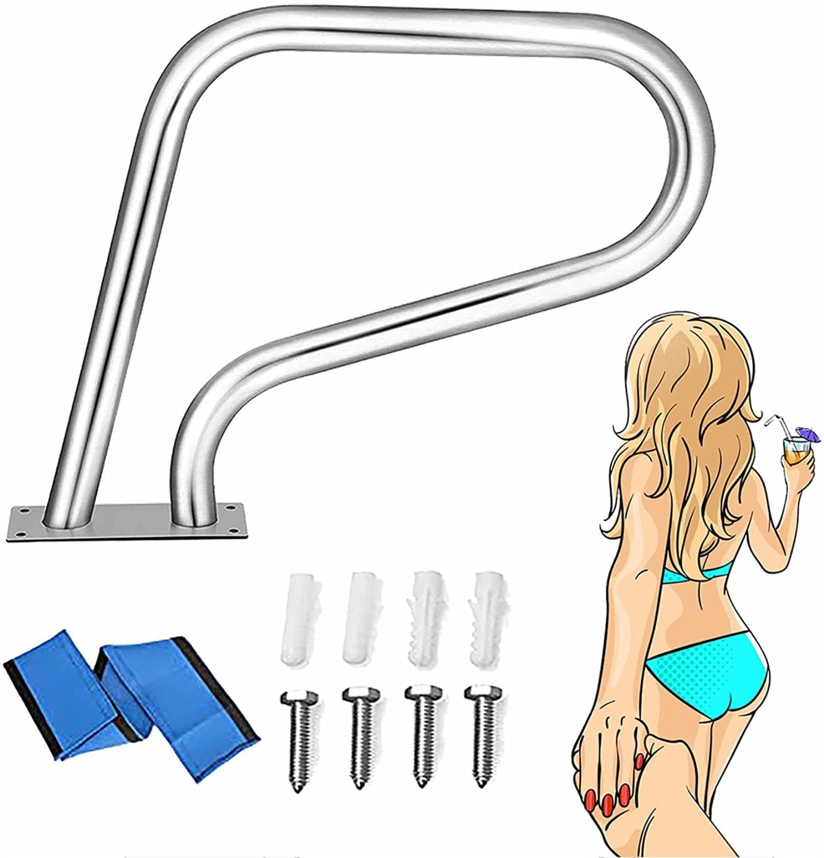 Main courante de piscine installation facile avec accoudoir thermique