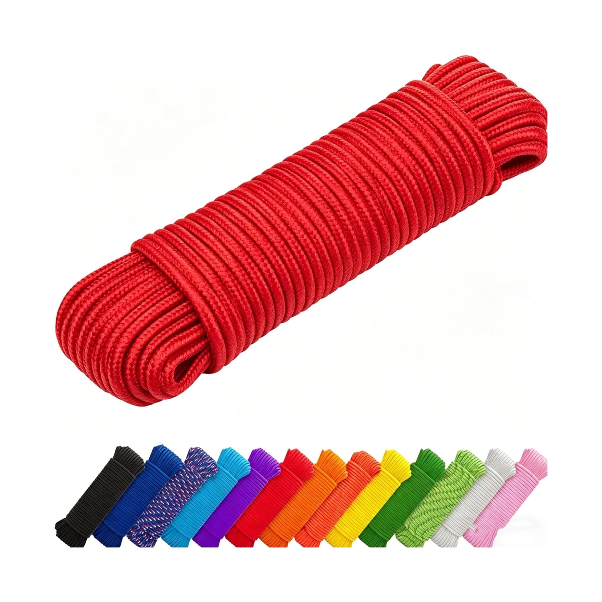 Corde A Linge Cordon de Camping en Plein air à 7 cœurs, 4mm, lanière, Accessoires de Tente de randonnée, Bracelet à bricoler soi-même(Dark Green,25 Meter)