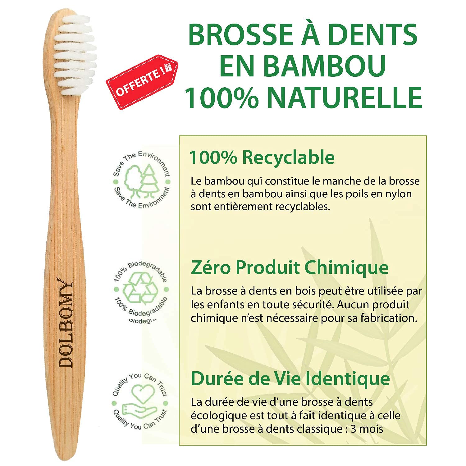 Dolbomy Baby Girl and Boy Milk Tooth Box in French - Free Bamboo Toothbrush - Keep and Protect Small Childhood Souvenirs - Baby Gift - Image 3