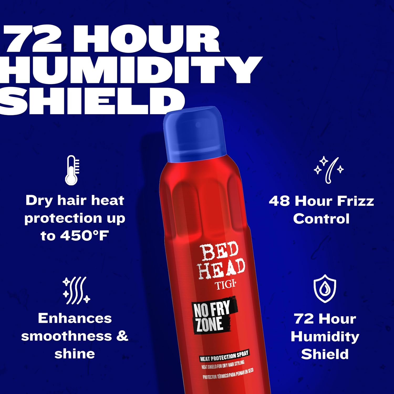 Bed Head by TIGI No Fry Zone Dry Heat Protectant Mist, 450°F Thermal Protection, 72-Hour Humidity Shield & Anti-Static Restyling Spray, 4.5 oz - Image 5