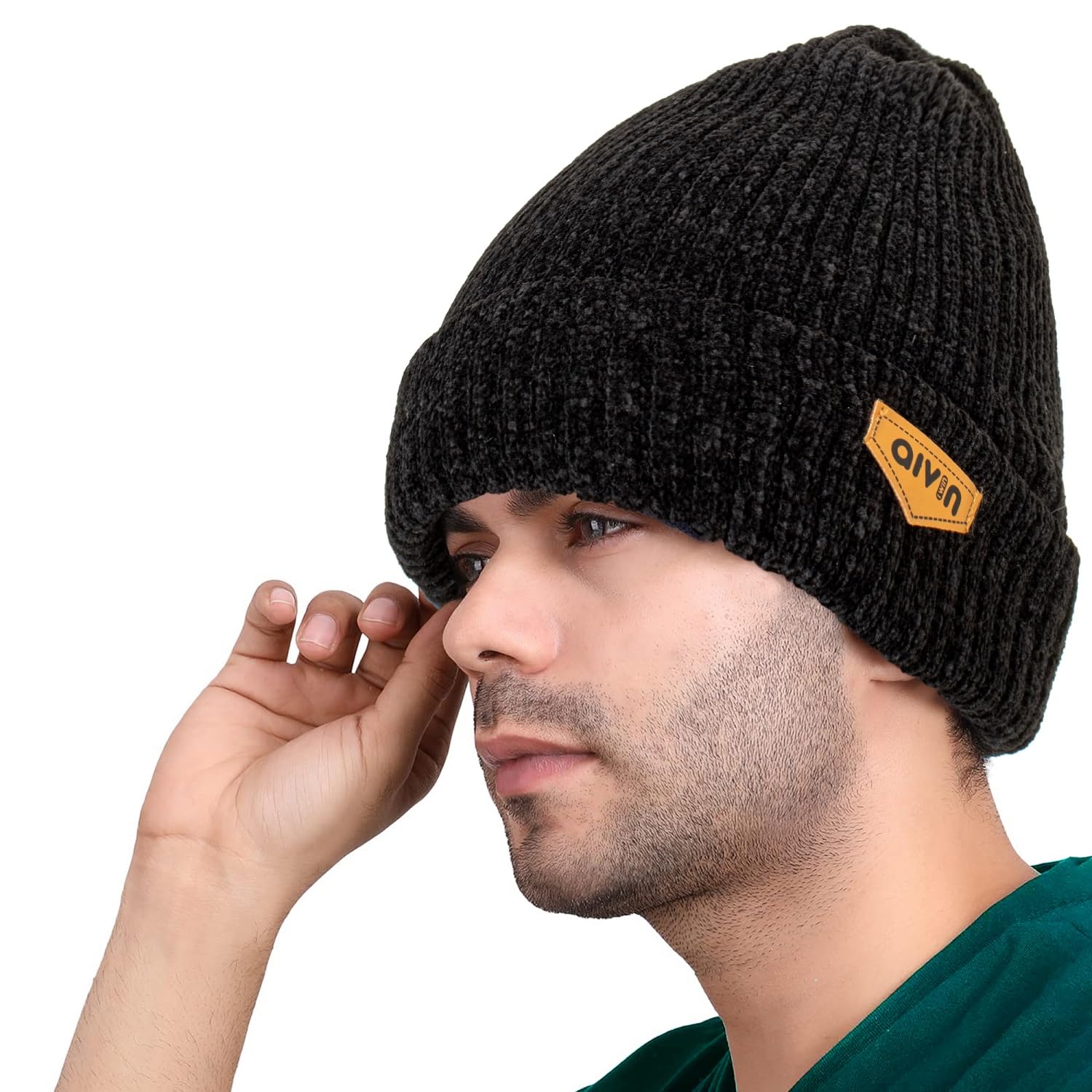 AIVIN Snug Unisex Ribbed Winter Cap for Men & Women, Beanie, Woolen Skull Cap, Roll-Up Edge Winter Wear