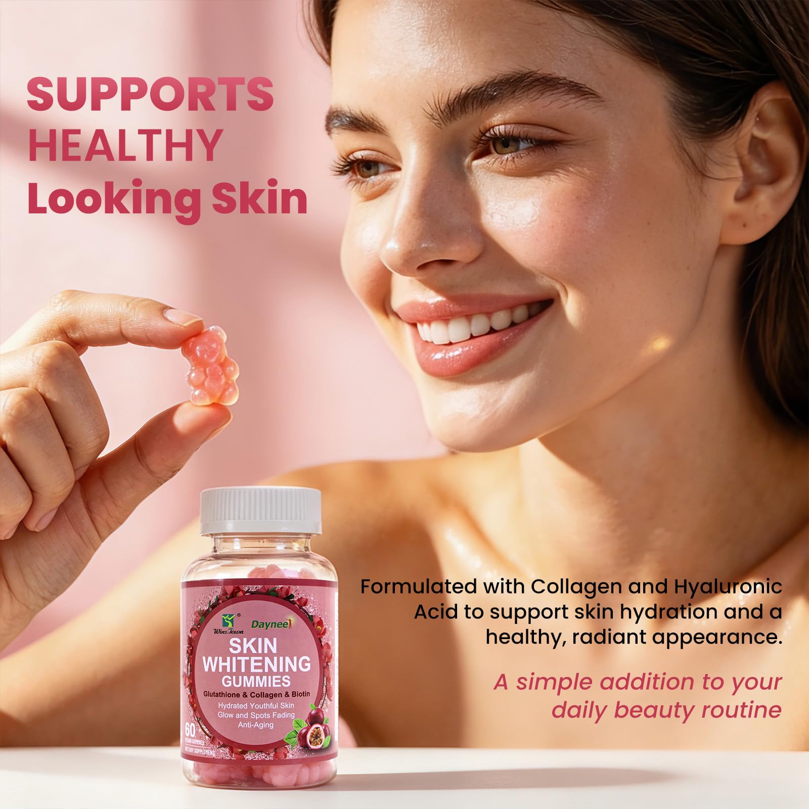 Skin Whitening Gummies, Beauty & Antioxidant, 60 Ct — Amazon image 5