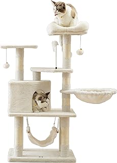 Sponsored Ad - MWPO 45.2 Inches Cat Tree for Indoor Cats, Multi-Level Cat Tower with Large Hammock, Cat Condo with Sisal-C...