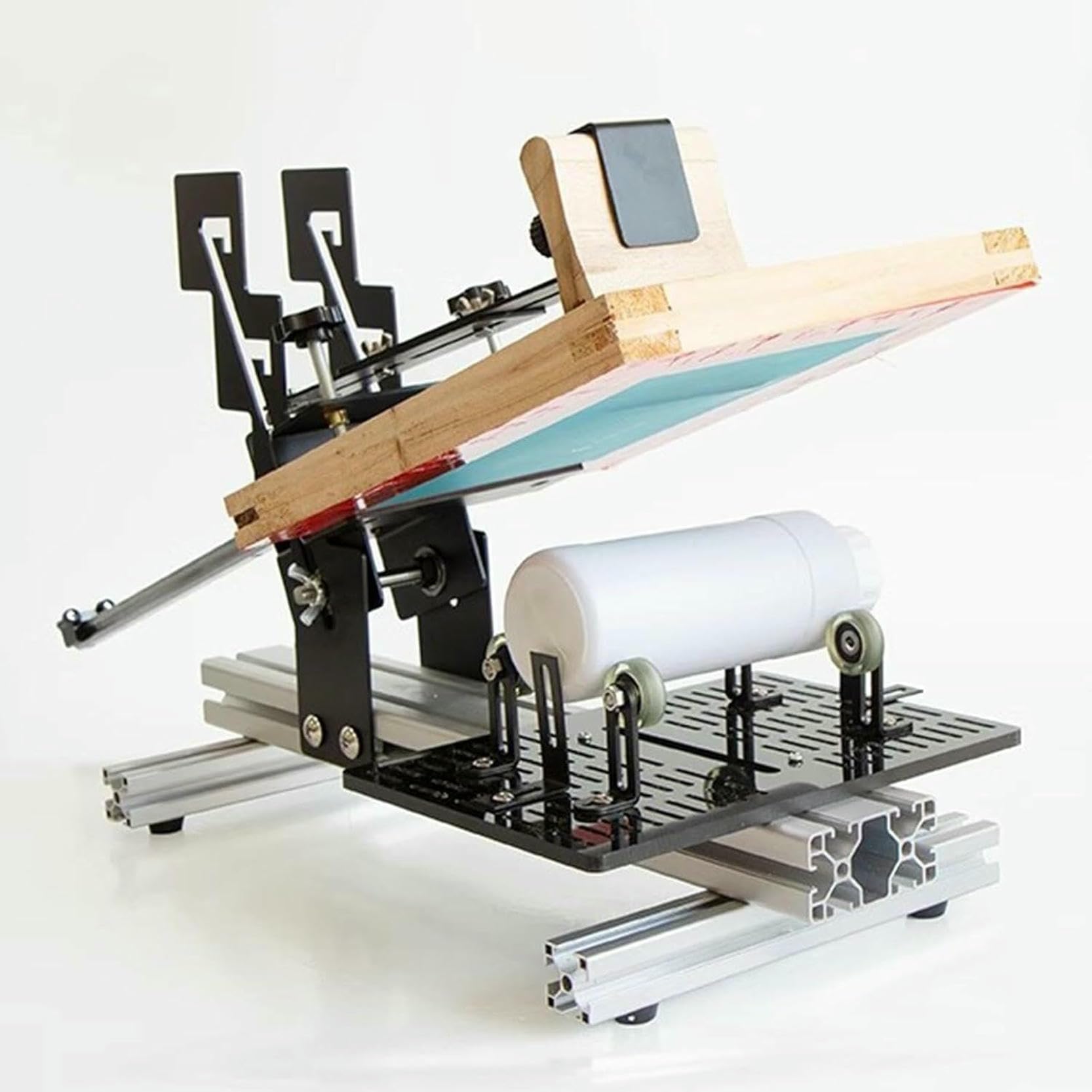 Macchina serigrafica manuale curva per bottiglie, area grafica massima 200 * 250 mm, ideale per stampa personalizzata su varie bottiglie