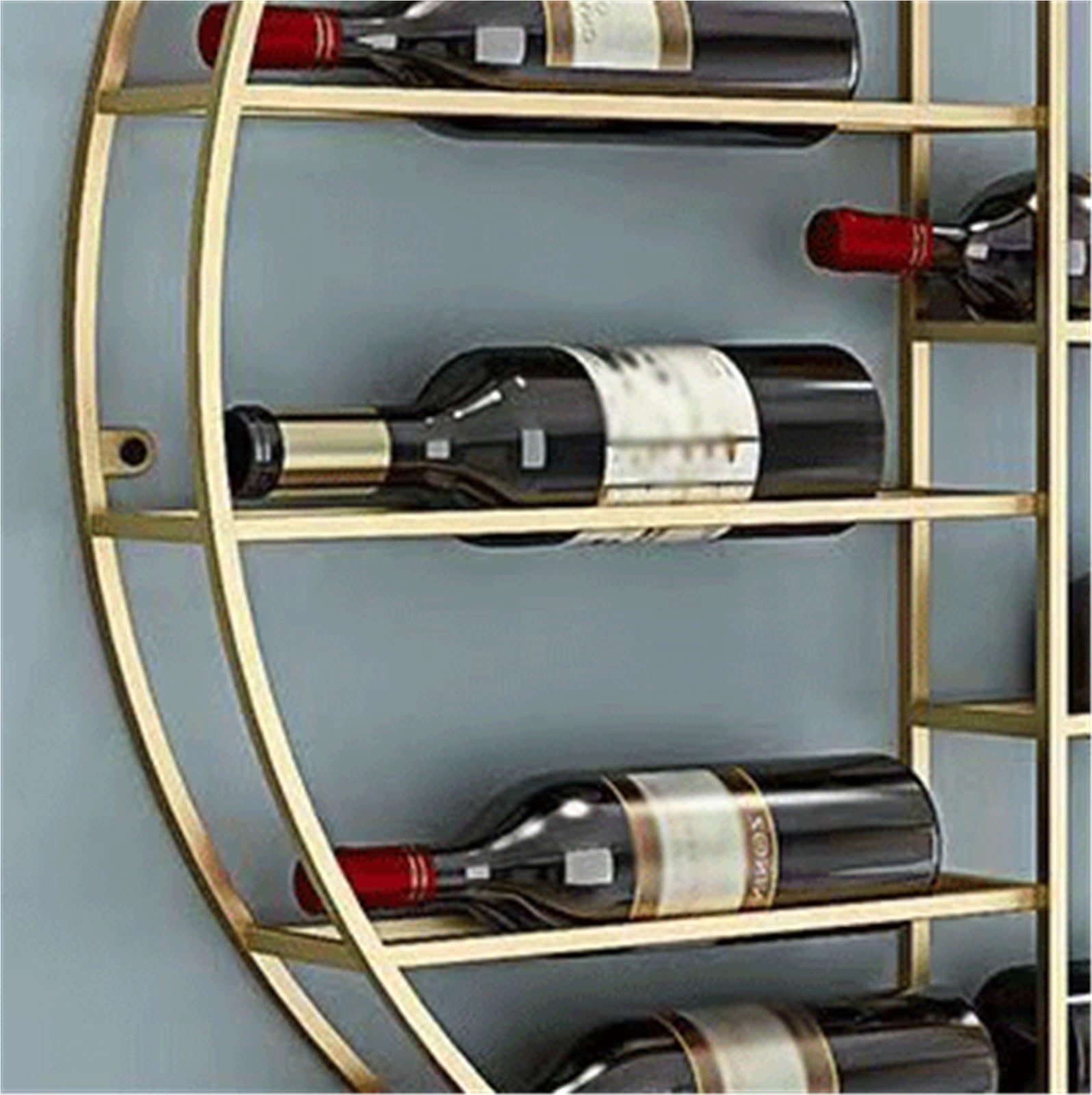 Stand de vin Casier à vin mural rond en fer forgé multifonctionnel