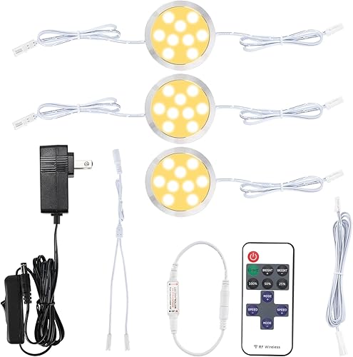 Kit de luces LED enlazables, control remoto inalámbrico, regulable, luces debajo y sobre el gabinete, 120 voltios de pared, iluminación eléctrica disponible en Yaxa Costa Rica
