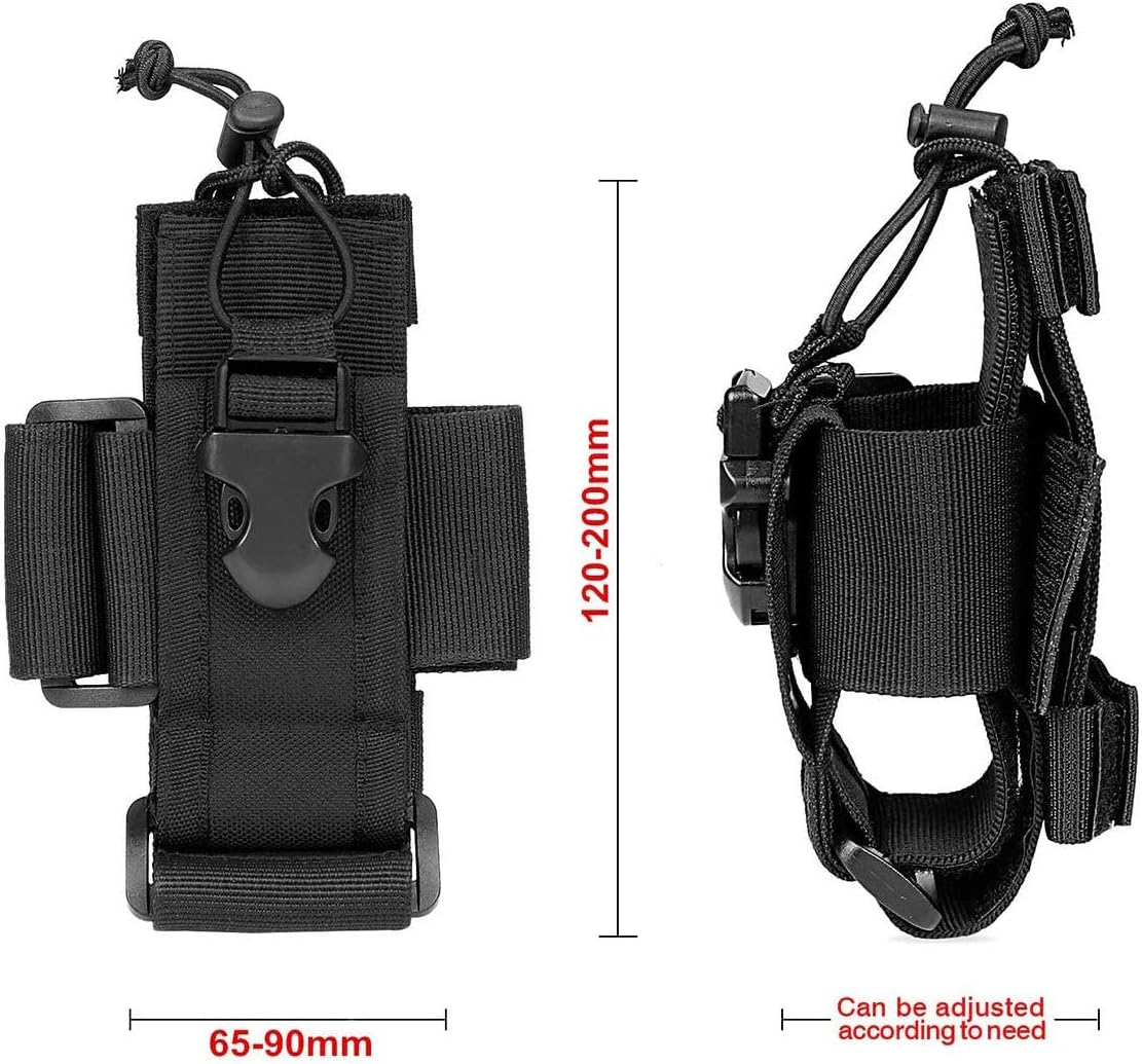 LUITON Tactical Molle Radio Pouch - Heavy Duty Holster Bag for Two-Way Walkie Talkies - Compatible with Bags/Packs/Duffels (Black) - Image 5
