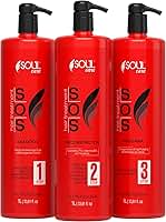 Kit SOS Tratamento Capilar Profissional Reconstrução Cauterização Antiemborrachamento Pós-Química Soul Care - Shampoo, Reconstrutor e Máscara (1l)