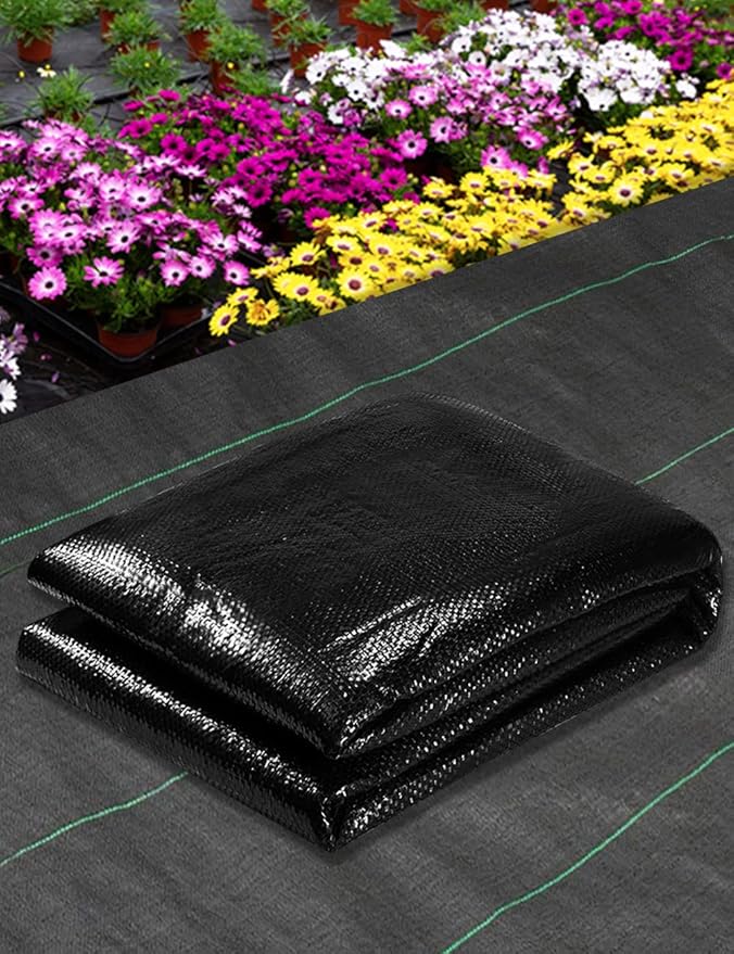 wohohoho 6.6ft x 16ft Weed Control Membrane, Garden Weed Membrane Heavy