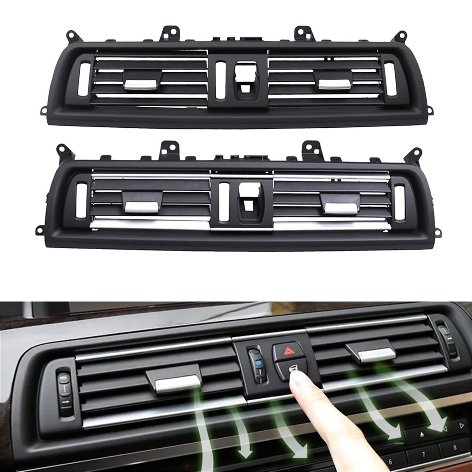 Pokrywa wentylacyjna przednia konsola centralny grill kreska klimatyzator klimatyzator kratka wentylacyjna pasuje do BMW F10 F11 520i 523i 525i 528i 535i AC (model B) (model C)