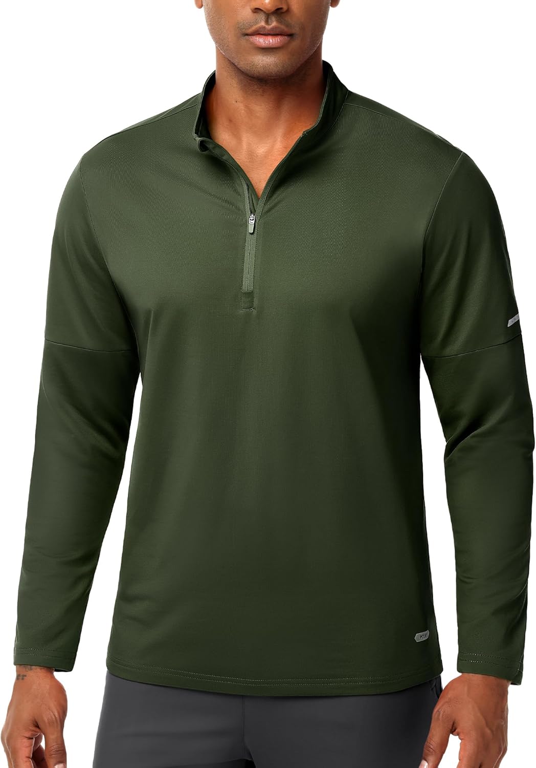 MIER Golf Quarter Zip Pullover for Men Dry Fit Long Sleeve Fleece Lined T-Shirts for Running Athletic Workout Gym, Midweight