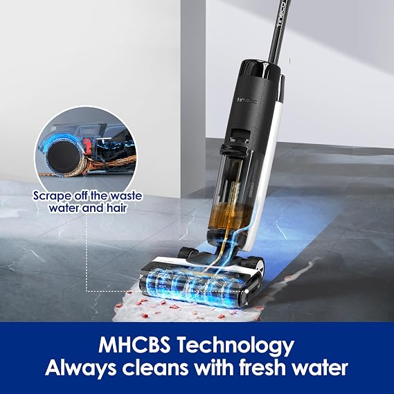 Tineco Floor ONE S7 Pro Smart Cordless Wet Dry Vacuum Cleaner, Long Runtime, Great for Sticky Messes, Self-Cleaning, 158FHot Air FlashDrying, Dual-Sided Edge Cleaning, Extended Battery Lifespan