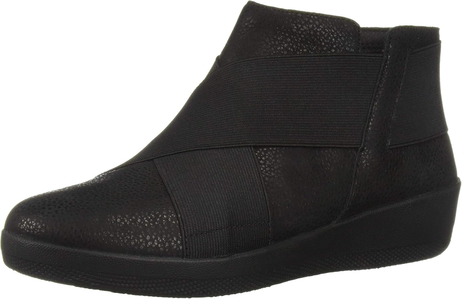 FitFlop Women's Superflex Pebbled Sneaker, Black, 5 M US