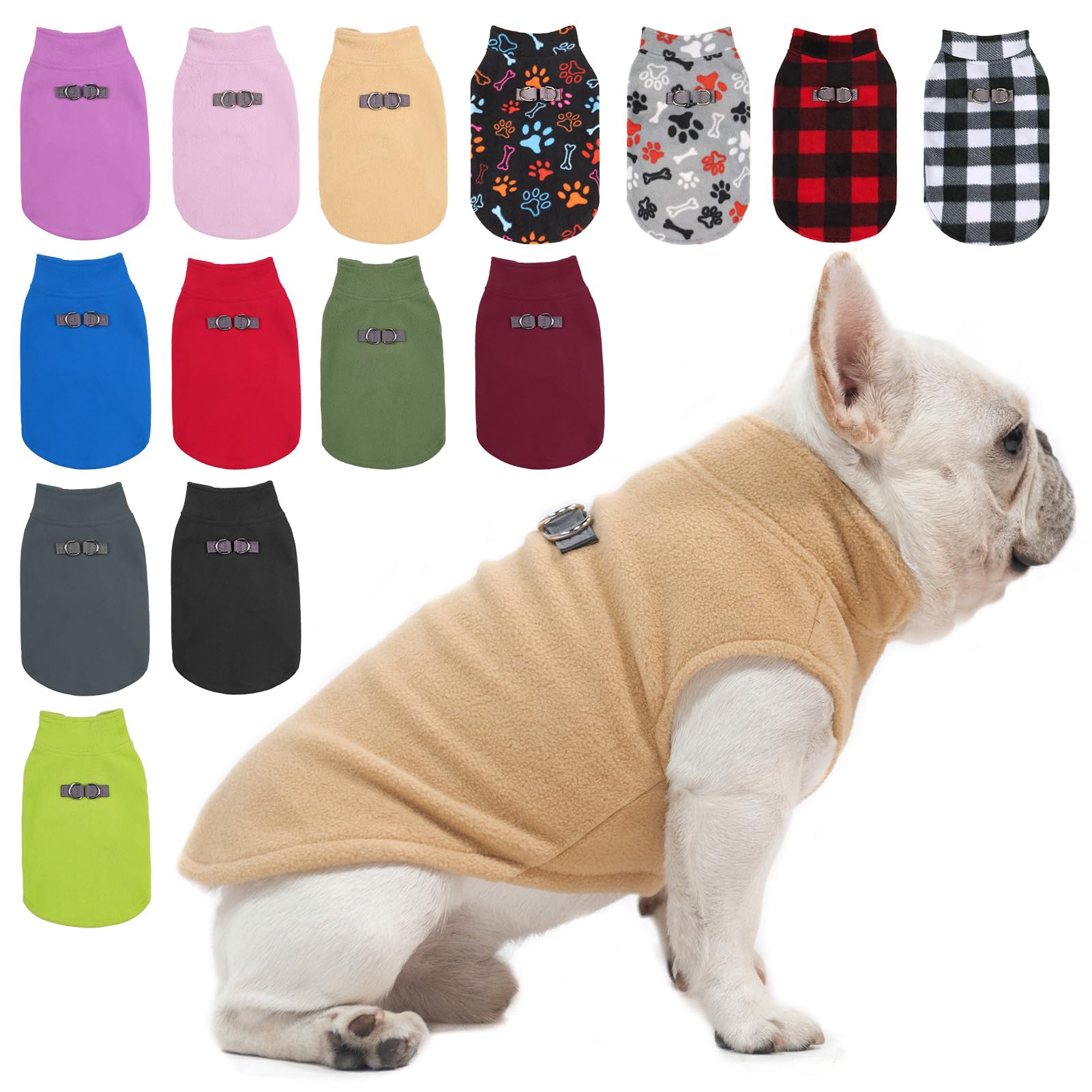 BEAUTYZOO Fleece Winter Vest for Small and Medium Dogs with D-Ring and Leash for Cold Weather, Hooded Dog Coat for Size XS, S, M, Boy or Girl โ image 1