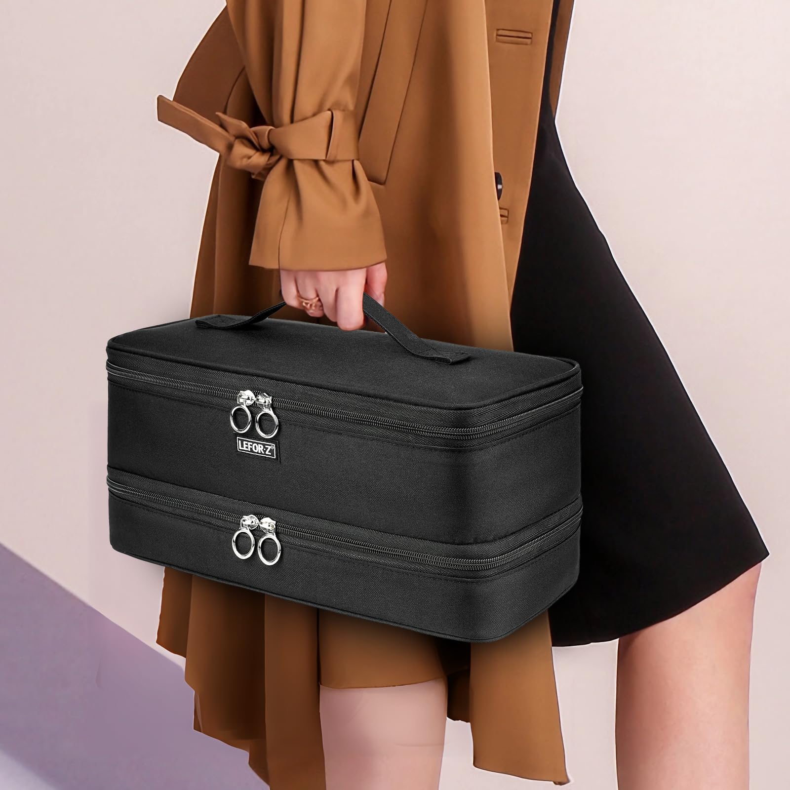 Estuche de transporte de viaje compatible con Shark Flexstyle/FlexFusion/Secador de pelo, bolsa de almacenamiento de herramientas calientes de doble capa para el cabello Dyson Airwrap Styler/Secador 7