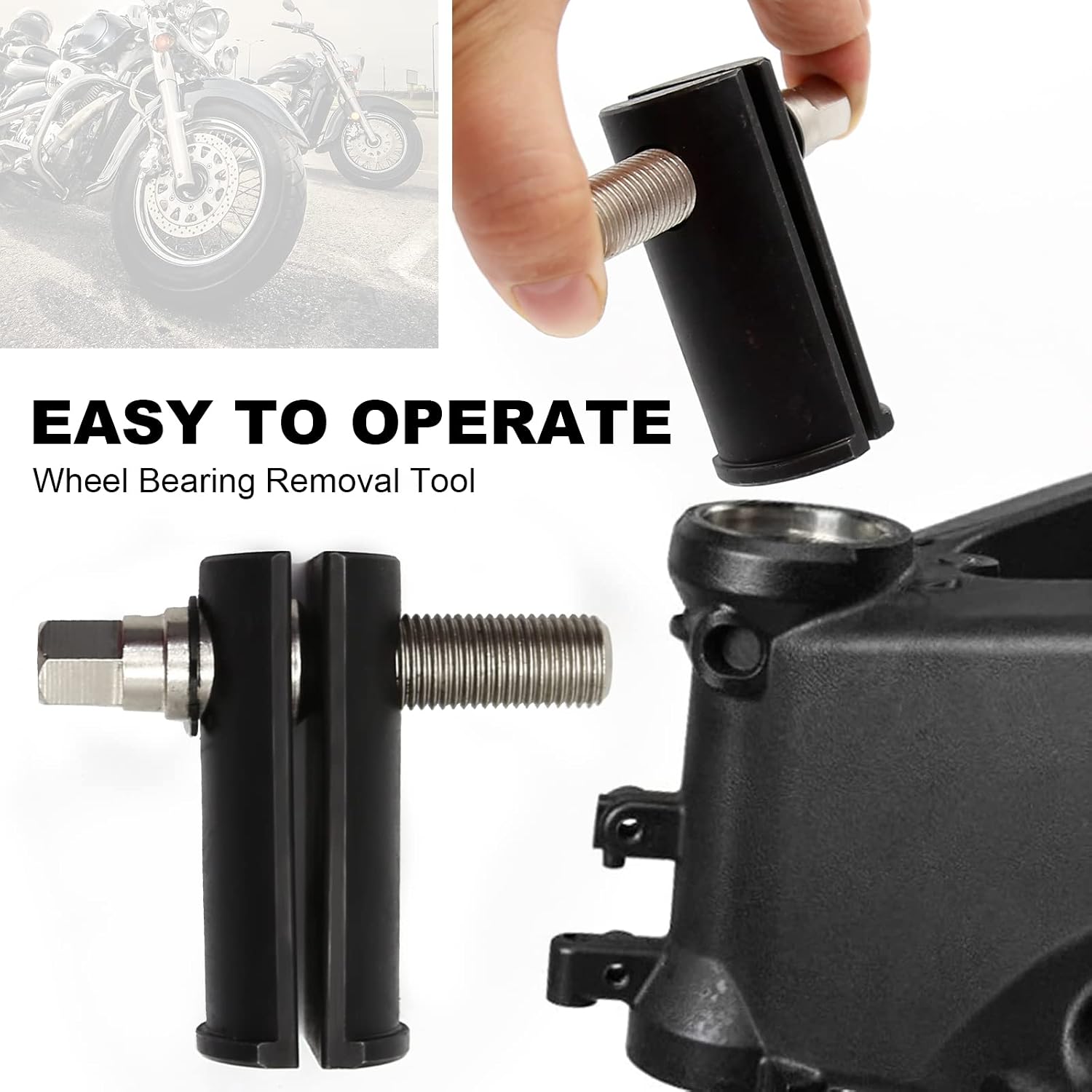 Bearing Puller Tool Heavy Duty Steering Neck Bearing Race Remover Bearing Removal Tool for 1-1/8in to 2-5/8in ID Races for Motorcycles