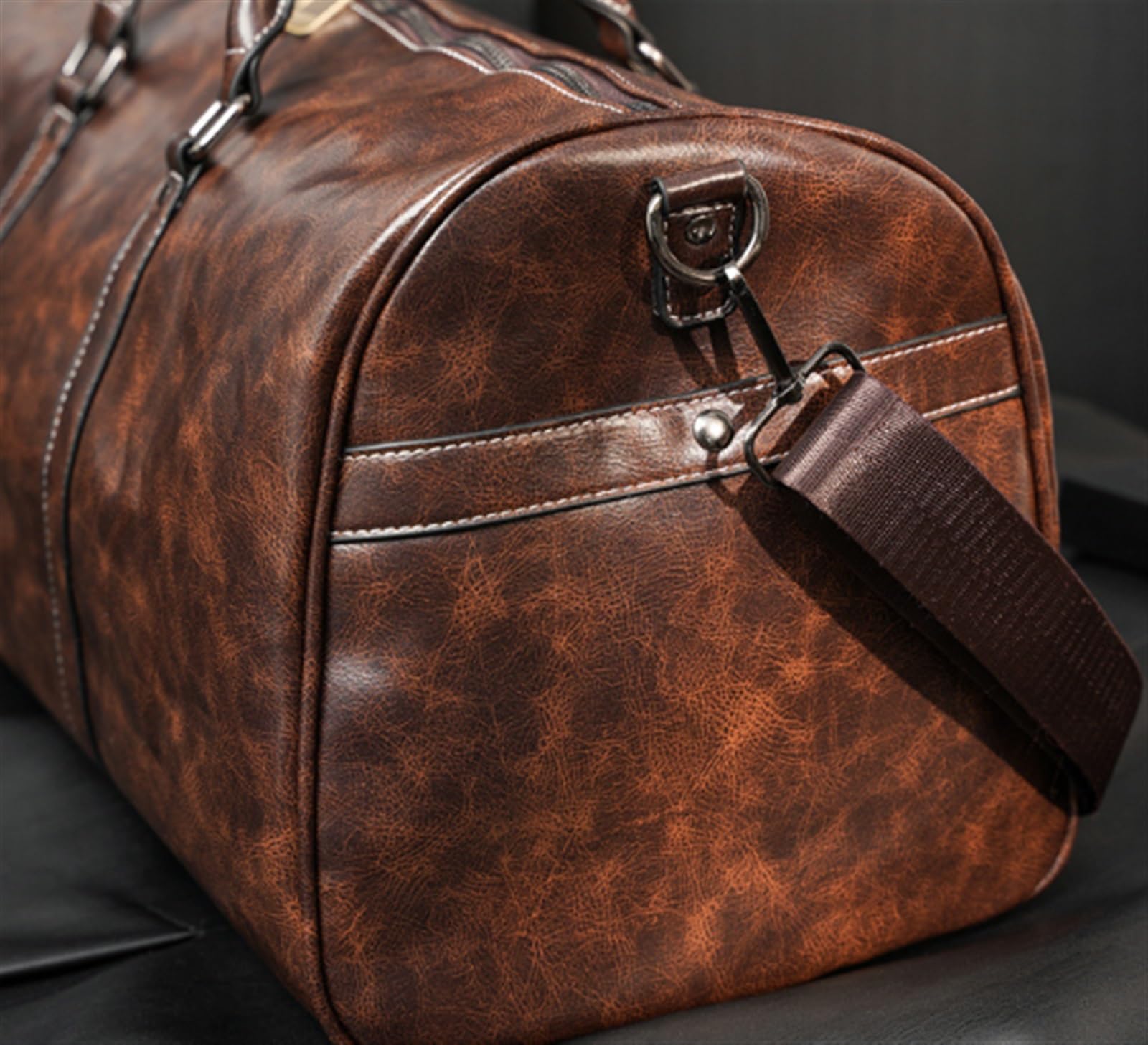 Bolsa De Viaje Petate De Viaje Resistente Al Agua Piel Sintética Vintage 20 Pulgadas/Bolso Gimnasio para Hombres Y Mujeres Maleta Mano